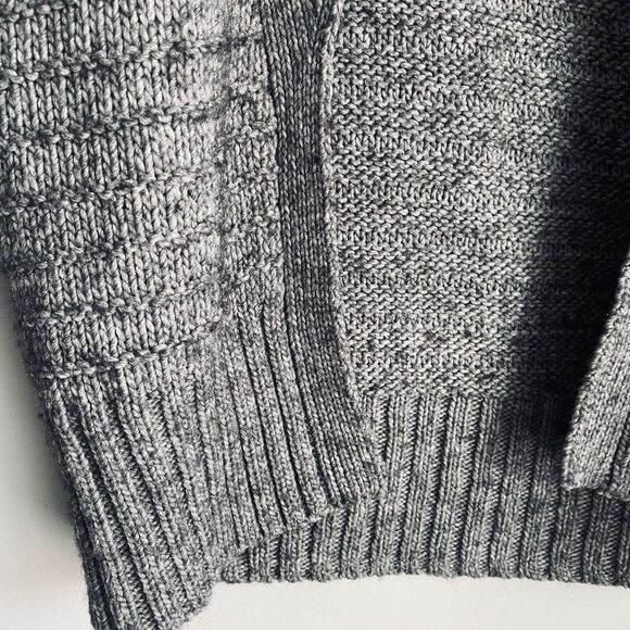 NEW Wool Alpaca Cardigan Sweater Express Small Gray Knit Shawl Collar Chunky - Picture 7 of 16